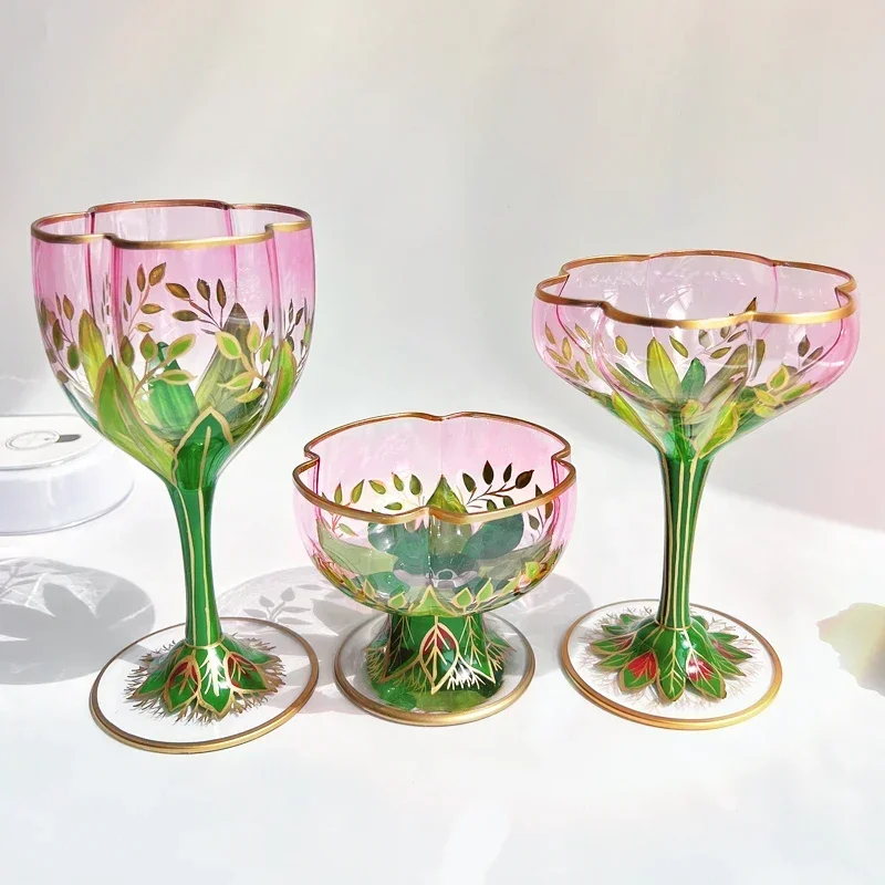 Medieval Champagne Glass Crystal Glass Hand Painted Ice Cream Bowl Vintage Austrian Vintage High Foot Red Wine Cup
Medieval Champagne Glass Crystal Glass Hand Painted Ice Cream Bowl Vintage Austrian Vintage High Foot Red Wine Cup