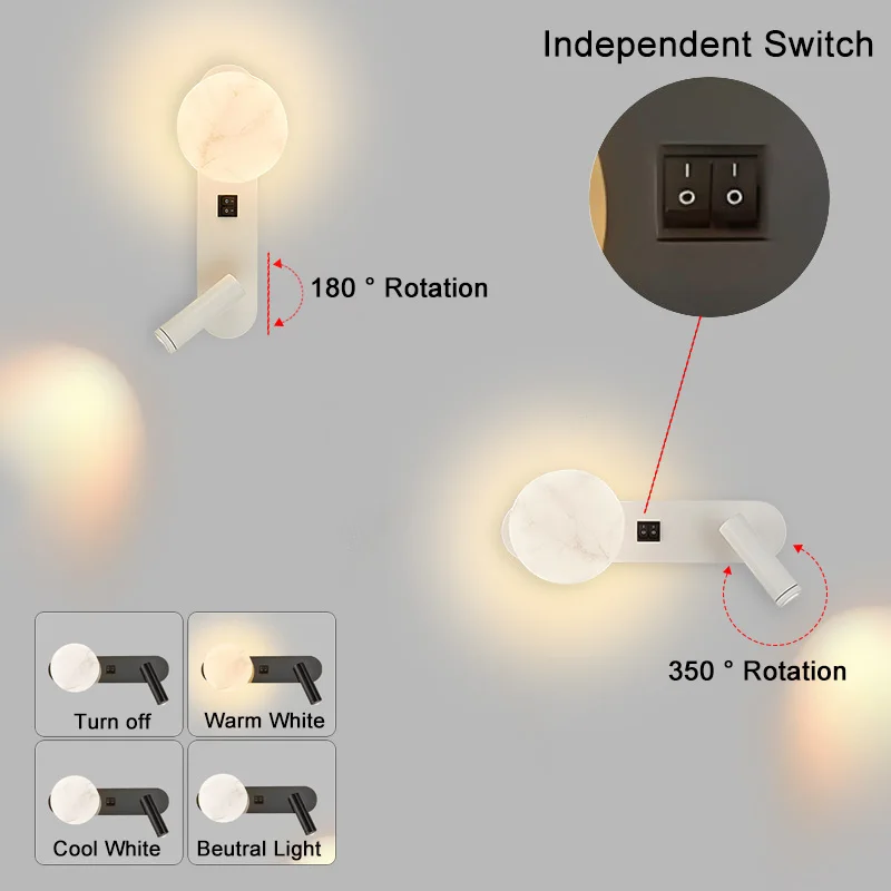 LED Reading Wall Lamps with ON/OFF Switch & Rotatable Spotlight for Bedside Nordic G9 LED Wall Sconce Wall Lighting Hardwired
LED Reading Wall Lamps with ON/OFF Switch & Rotatable Spotlight for Bedside Nordic G9 LED Wall Sconce Wall Lighting Hardwired