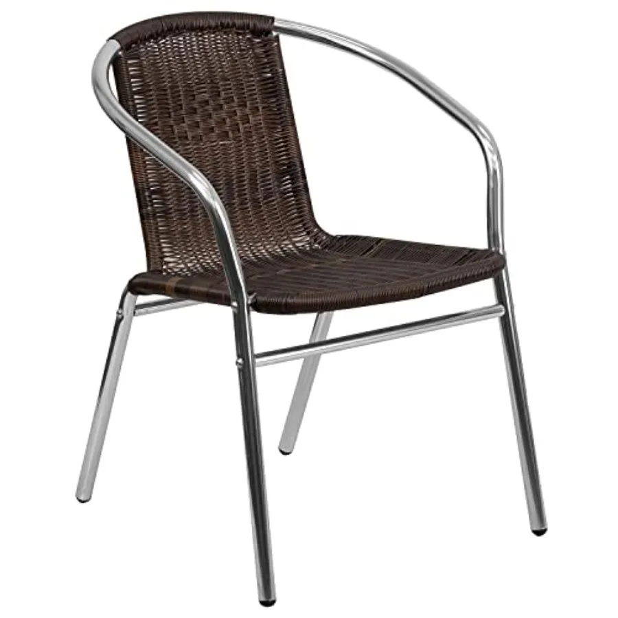 Indoor-Outdoor Restaurant Stack Chair in Commercial Aluminum and Dark Brown Rattan for Durable Indoor Use with Modern Aesthetic
Indoor-Outdoor Restaurant Stack Chair in Commercial Aluminum and Dark Brown Rattan for Durable Indoor Use with Modern Aesthetic