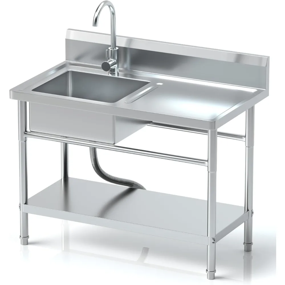 Отдельно стоящая одинарная чаша из нержавеющей стали, коммерческая кухонная мойка для ресторана с набором с краном и сливной доской для горячей и холодной воды
Отдельно стоящая одинарная чаша из нержавеющей стали, коммерческая кухонная мойка для ресторана с набором с краном и сливной доской для горячей и холодной воды