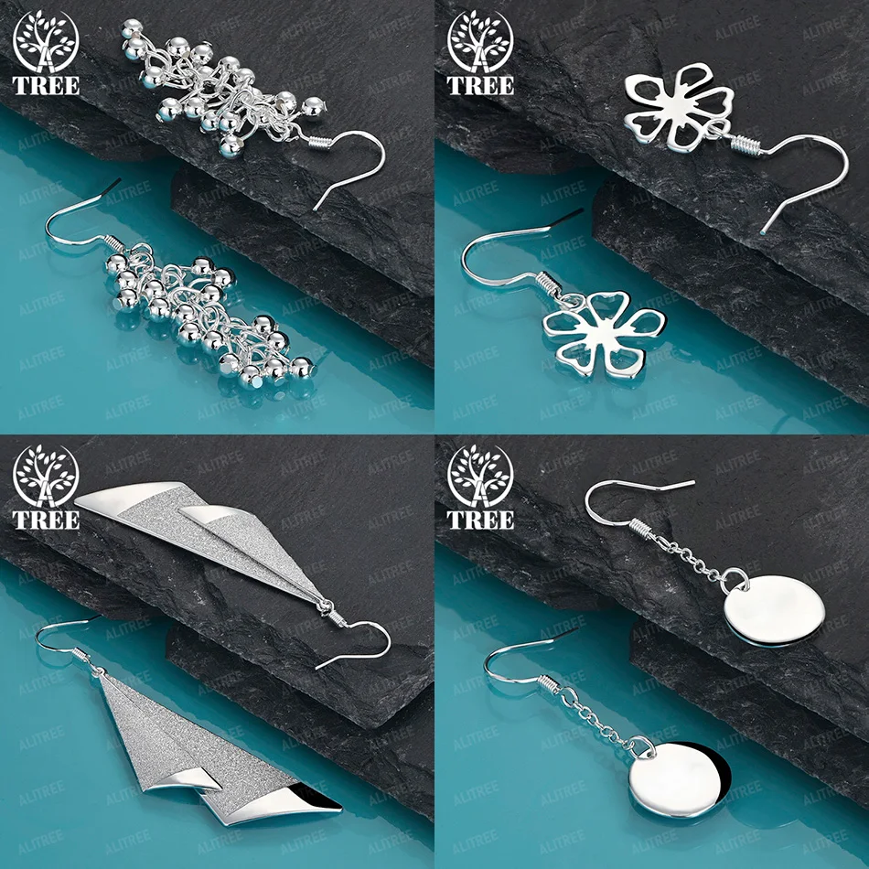 925 Sterling Silver Smooth Round Grape Beads Flower Triangle Drop Earrings Women's Fine Jewelry Birthday Party Holiday Gift
925 Sterling Silver Smooth Round Grape Beads Flower Triangle Drop Earrings Women's Fine Jewelry Birthday Party Holiday Gift