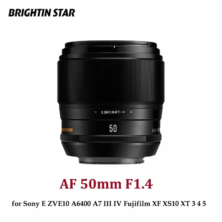 Объектив Brightin Star 50 мм F1.4 с автофокусом AF, большая диафрагма, портретный объектив с фиксированным фокусом, подходит для Sony E A6400 A6600 A6300
Объектив Brightin Star 50 мм F1.4 с автофокусом AF, большая диафрагма, портретный объектив с фиксированным фокусом, подходит для Sony E A6400 A6600 A6300