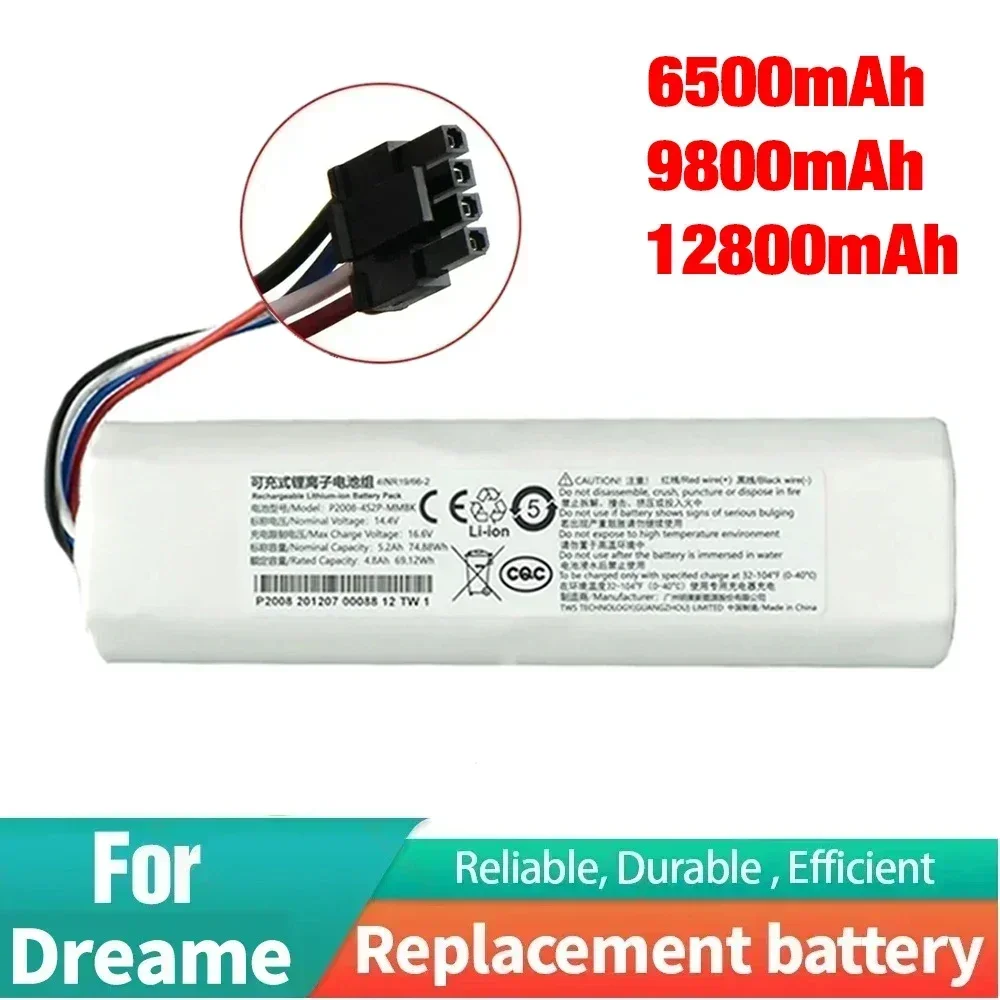 100% Original Battery for Dreame Robot Vacuum Mop Cleaner D9 F9 L10 L10 Pro 12800mAh Lithium-ion Battery Pack 4INR19/66-2
100% Original Battery for Dreame Robot Vacuum Mop Cleaner D9 F9 L10 L10 Pro 12800mAh Lithium-ion Battery Pack 4INR19/66-2