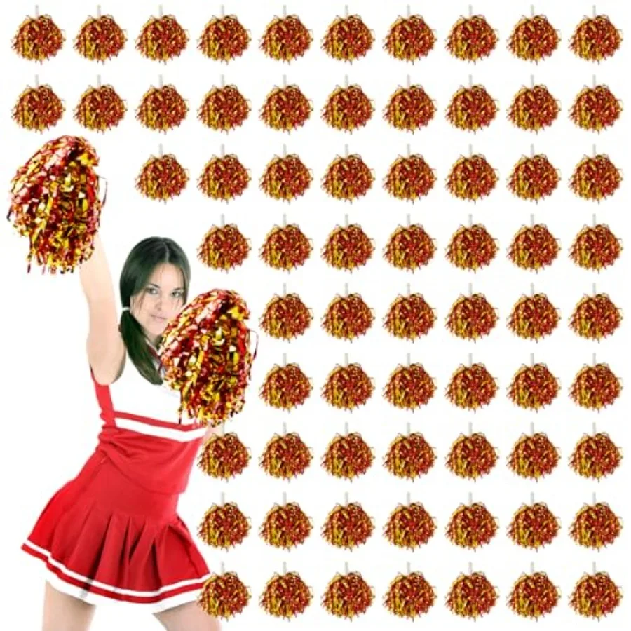 70 Pcs Cheerleading Pom Poms Bulk with Baton Handle Cheering Squad Plastic Metallic Foil Pom for Dancing Basketball Club Game T
70 Pcs Cheerleading Pom Poms Bulk with Baton Handle Cheering Squad Plastic Metallic Foil Pom for Dancing Basketball Club Game T