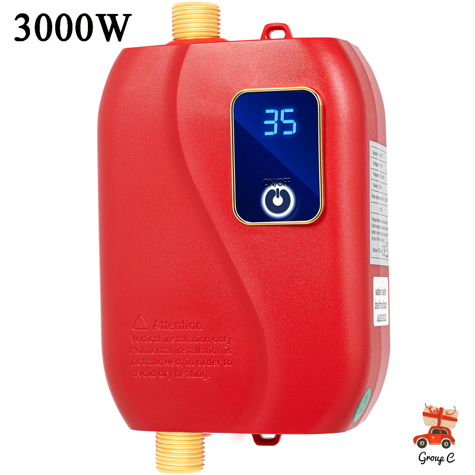 New 110V 3000W Mini Tank Water Heater Red ℃/℉ Convertible US Standard Instant Hot Water for Kitchen
New 110V 3000W Mini Tank Water Heater Red ℃/℉ Convertible US Standard Instant Hot Water for Kitchen