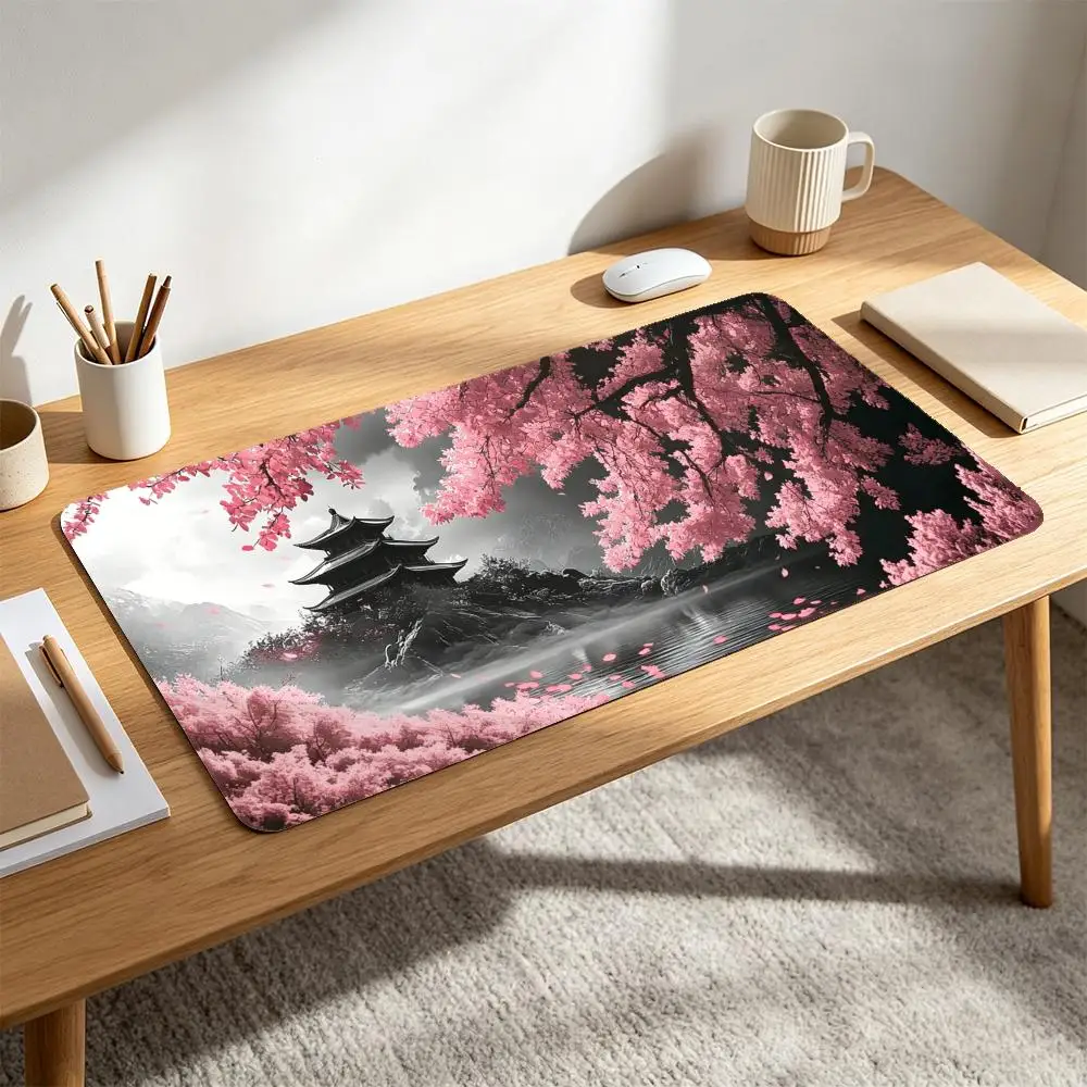 Aesthetic Japanese Cherry Blossom Desk Mat Large Mousepad Pagoda Landscape Gaming Keyboard Mat Non-Slip for Office Room Decorati
Aesthetic Japanese Cherry Blossom Desk Mat Large Mousepad Pagoda Landscape Gaming Keyboard Mat Non-Slip for Office Room Decorati