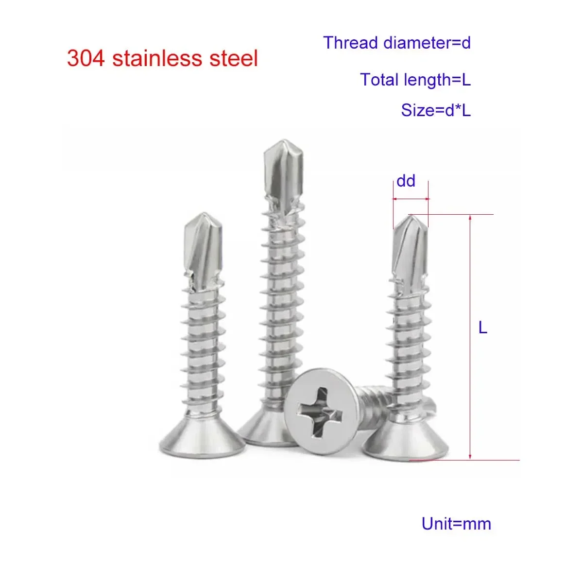 304 Stainless Steel Countersunk Head Cross Drilled Tail Screw M3.9M4.2M4.8M5.5M6.3
304 Stainless Steel Countersunk Head Cross Drilled Tail Screw M3.9M4.2M4.8M5.5M6.3
