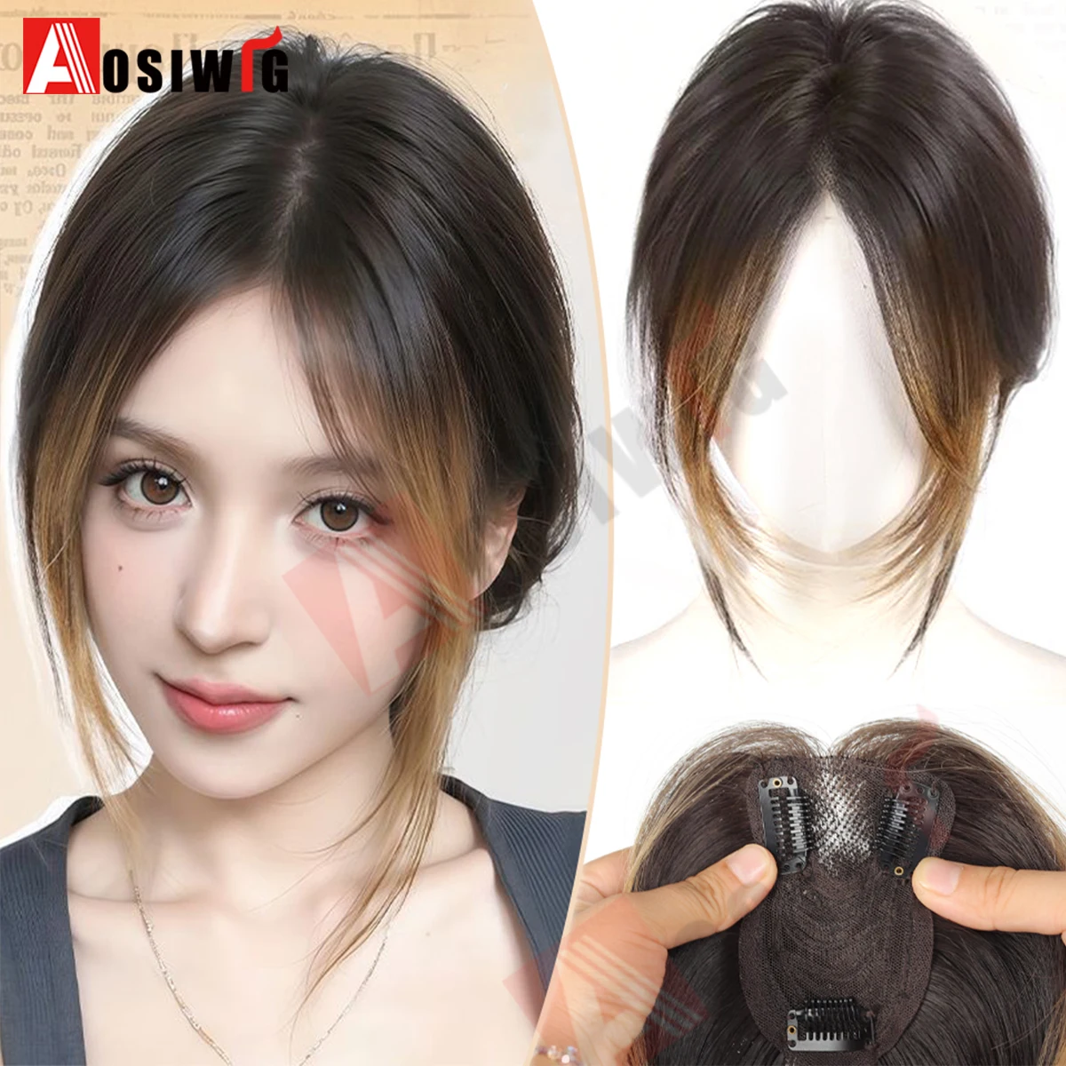 Synthetic 16'' Topper Clip In Hair Extensions Black Highlighted linen gold Middle Part Straight Covering White Hair Closure Hair
Synthetic 16'' Topper Clip In Hair Extensions Black Highlighted linen gold Middle Part Straight Covering White Hair Closure Hair