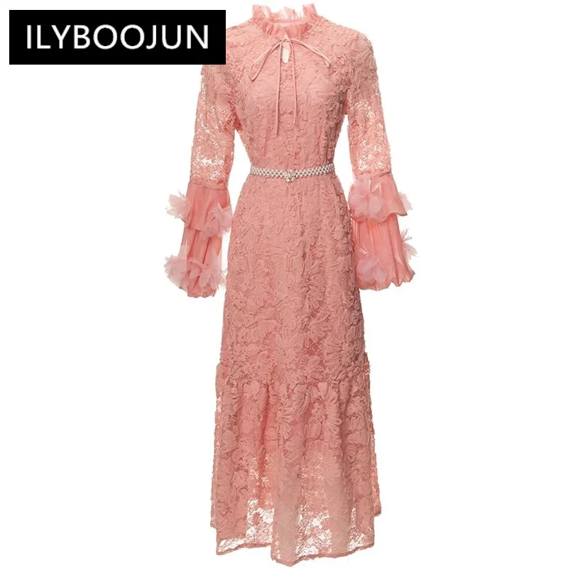 ILYBOOJUN Fashion Designer Spring Long Dress Women's O-Neck Appliques Lantern Sleeve Mesh Discoid Flower Vintage Dresses
ILYBOOJUN Fashion Designer Spring Long Dress Women's O-Neck Appliques Lantern Sleeve Mesh Discoid Flower Vintage Dresses