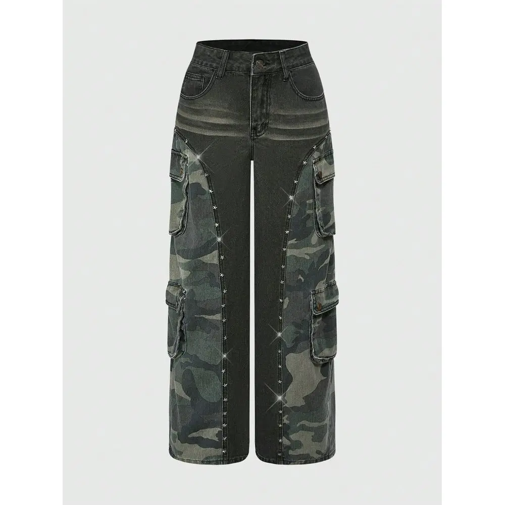 JFashion Womens Y2K Vintage Camouflage Patchwork Rivet Decorated Cargo Pocket Wide Leg Jeans
JFashion Womens Y2K Vintage Camouflage Patchwork Rivet Decorated Cargo Pocket Wide Leg Jeans