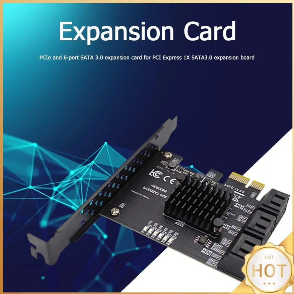 6 Port SATA III PCIe Expansion Card 6Gbps SATA to PCI-e 1X Controller w/ Bracket
6 Port SATA III PCIe Expansion Card 6Gbps SATA to PCI-e 1X Controller w/ Bracket