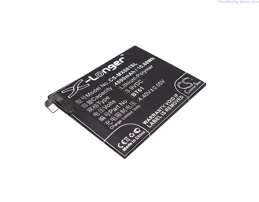 3.9V 4000mAh Mobile, SmartPhone Battery BT61 for MeiZu Meilan Note 3, M3 Note, L681H, L681Q, L681C +TOOLS KIT
3.9V 4000mAh Mobile, SmartPhone Battery BT61 for MeiZu Meilan Note 3, M3 Note, L681H, L681Q, L681C +TOOLS KIT