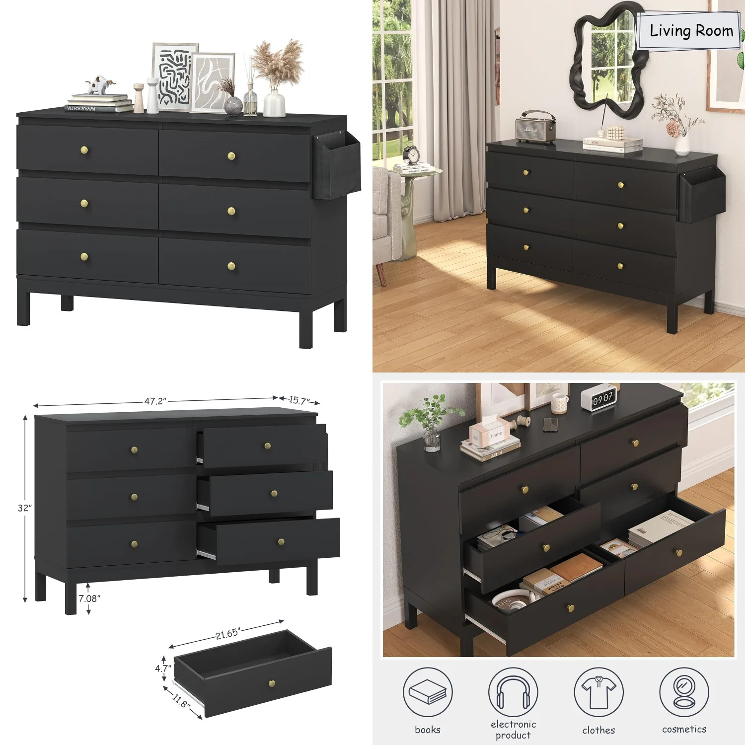 Dresser for Bedroom with 6 Drawers, Chest of Drawers, Wide Dresser for Storage and Organization, Wood Tabletop for, Customized
Dresser for Bedroom with 6 Drawers, Chest of Drawers, Wide Dresser for Storage and Organization, Wood Tabletop for, Customized