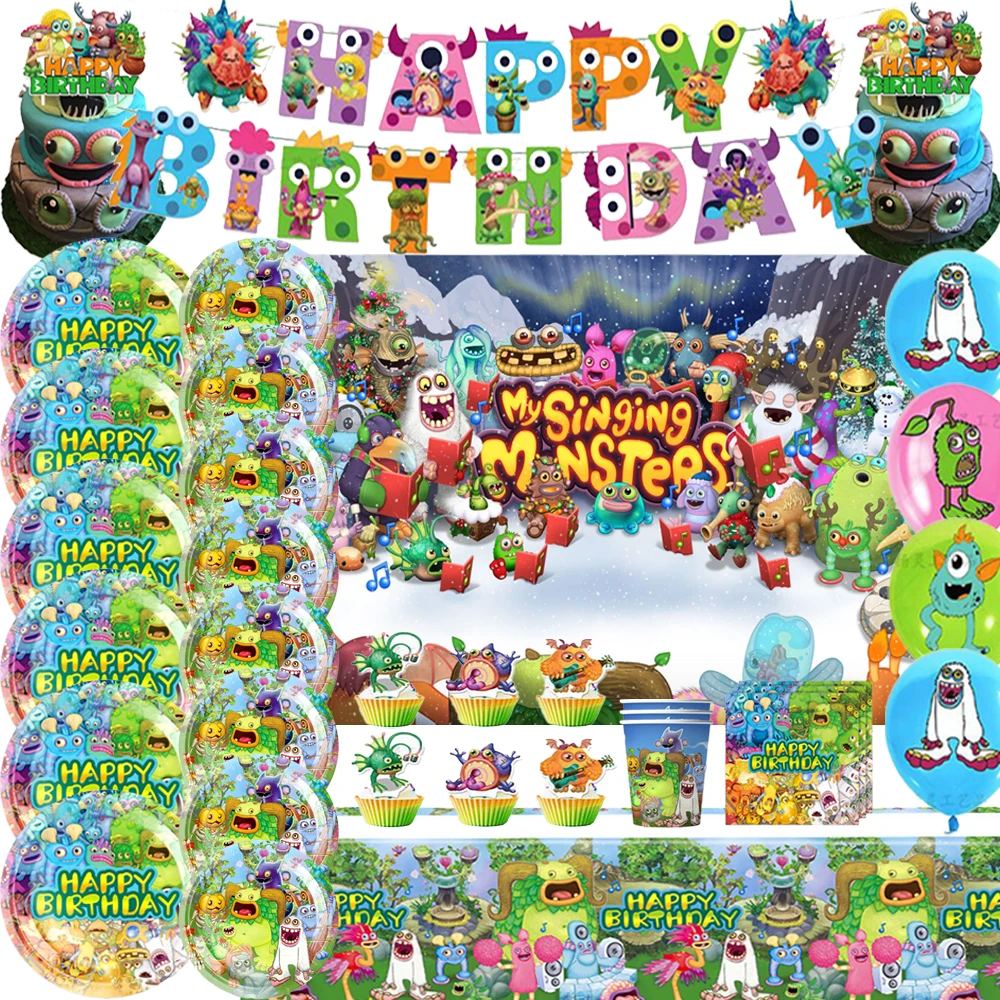 Cartoon My Singing&Monsters Birthday Party Decoration Background Cup Plate Balloons Backdrop Party Supplies Baby Shower Kid Gift
Cartoon My Singing&Monsters Birthday Party Decoration Background Cup Plate Balloons Backdrop Party Supplies Baby Shower Kid Gift