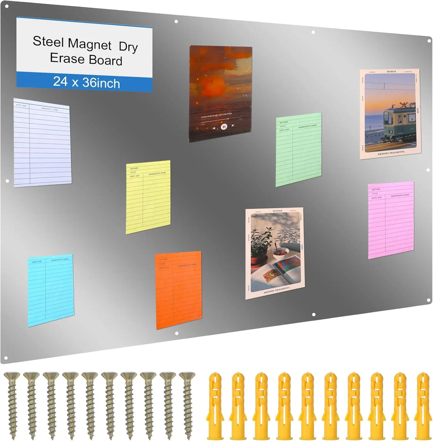 24x36 Inch Steel Magnetic Bulletin Board for Wall, Pre-Drilled with Screws, Dry Wet Erase, Silver
24x36 Inch Steel Magnetic Bulletin Board for Wall, Pre-Drilled with Screws, Dry Wet Erase, Silver