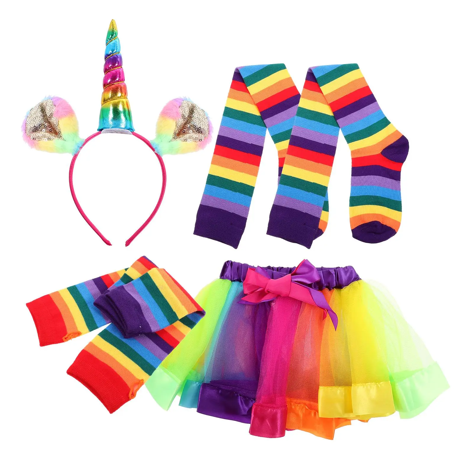 Rainbow Skirt Suit 4 Pcs Costume Party Outfits Child Clown Premium Quality Halloween Birthday
Rainbow Skirt Suit 4 Pcs Costume Party Outfits Child Clown Premium Quality Halloween Birthday