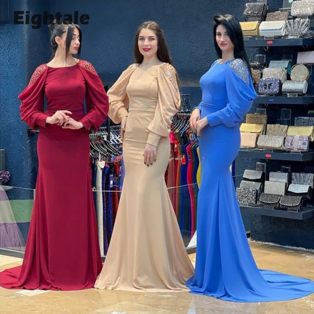 Eightale Evening Party Dresses for Women O-Neck Long Sleeves Mermaid Prom Gowns Custo Made Arabic vestido de noche
Eightale Evening Party Dresses for Women O-Neck Long Sleeves Mermaid Prom Gowns Custo Made Arabic vestido de noche