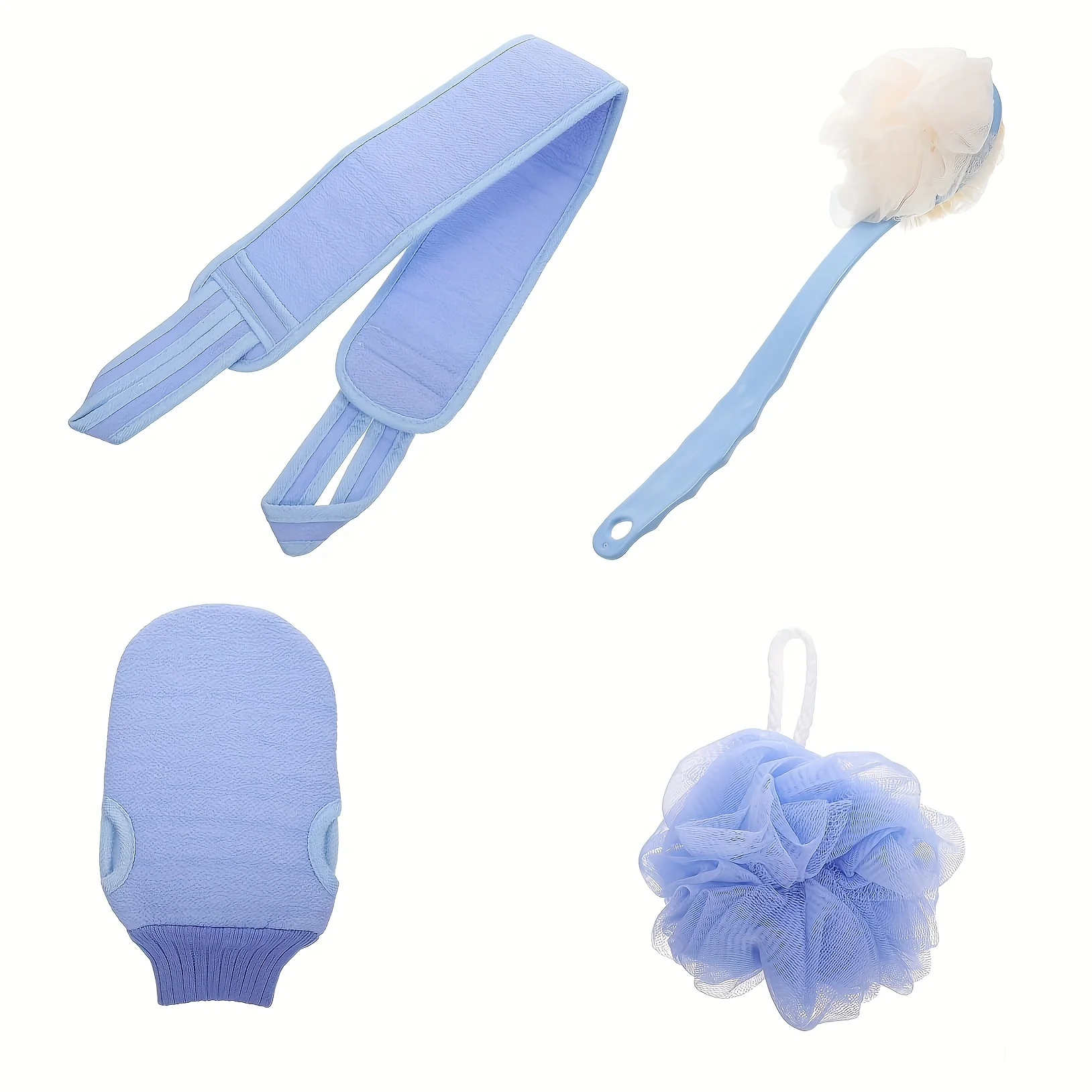4 pcs Exfoliating Bath Cloth Set - Deep Clean & Dead Skin Removal with Back Scrubber, Personal Care Essentials
4 pcs Exfoliating Bath Cloth Set - Deep Clean & Dead Skin Removal with Back Scrubber, Personal Care Essentials