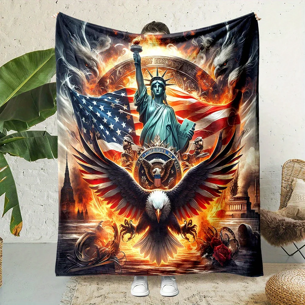 American Pride Statue Of Liberty Blanket Cozy Black Red Blue Patriotic Flannel Throw Blanket for Sofa Bed Living Room Blanket
American Pride Statue Of Liberty Blanket Cozy Black Red Blue Patriotic Flannel Throw Blanket for Sofa Bed Living Room Blanket