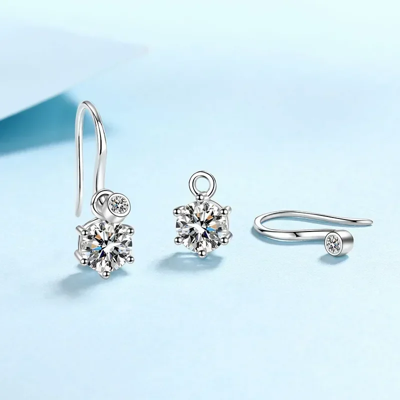 Blinking D Color 1.12-4.12 Carat Moissanite Six Claw Drop Earrings, Simple Fashion Platinum Pt950 Earring Female Wedding Jewelry 
Blinking D Color 1.12-4.12 Carat Moissanite Six Claw Drop Earrings, Simple Fashion Platinum Pt950 Earring Female Wedding Jewelry