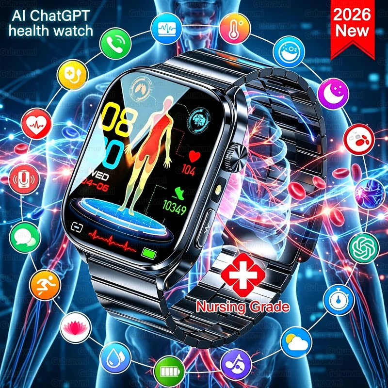 2026New Accurate Diagnosis Smart Watch ECG Blood Oxygen BP Uric Acid Lipids HD AMOLED Screen BT Call Health Smartwatch Men Women
2026New Accurate Diagnosis Smart Watch ECG Blood Oxygen BP Uric Acid Lipids HD AMOLED Screen BT Call Health Smartwatch Men Women