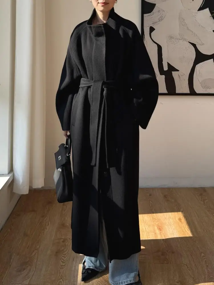 Office Lady Long Woolen Jackwts 2025 Autumn And Winter Stand Collar Single Breasted Loose Lace-Up X-Long Women's Wool Coats
Office Lady Long Woolen Jackwts 2025 Autumn And Winter Stand Collar Single Breasted Loose Lace-Up X-Long Women's Wool Coats