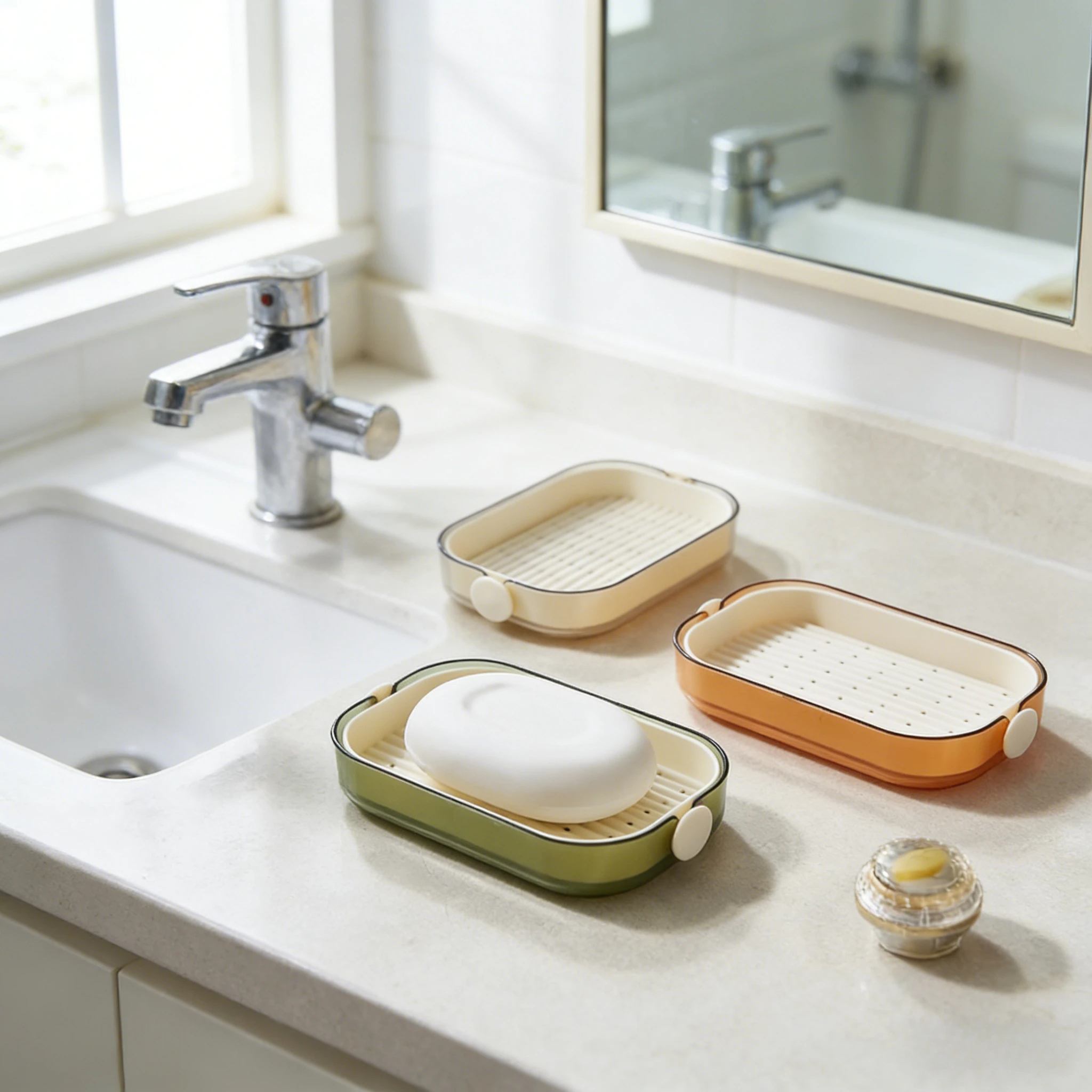 Двойная мыльница из прозрачного пластика с дренажными отверстиями, держатель для мыла для ванной, кухни, общежития, современная мыльница
Двойная мыльница из прозрачного пластика с дренажными отверстиями, держатель для мыла для ванной, кухни, общежития, современная мыльница