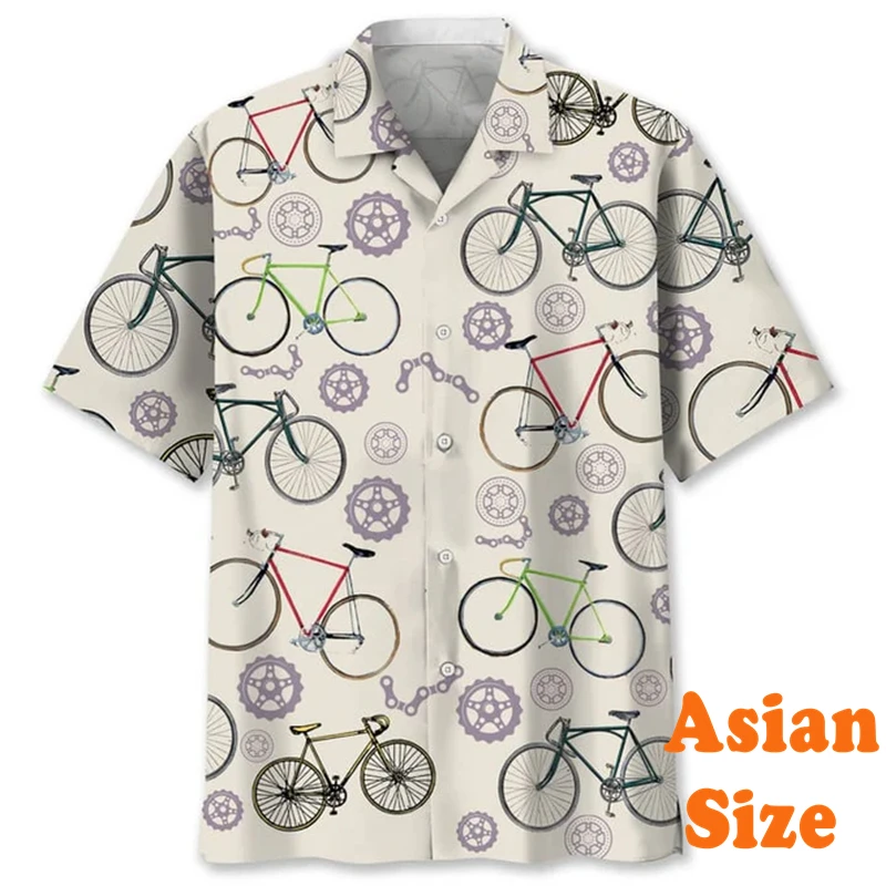 Summer Novelty Hawaiian Shirts For Men 3D Print Bike Pattern Casual Short Sleeve Shirts Daily Trend Cycling Hobby Funny Blouse
Summer Novelty Hawaiian Shirts For Men 3D Print Bike Pattern Casual Short Sleeve Shirts Daily Trend Cycling Hobby Funny Blouse