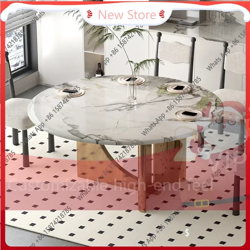 nm-Mn Round Marble Dining Table Stainless Steel Feet High-end Light Luxury Household Table Designer Fashion
nm-Mn Round Marble Dining Table Stainless Steel Feet High-end Light Luxury Household Table Designer Fashion