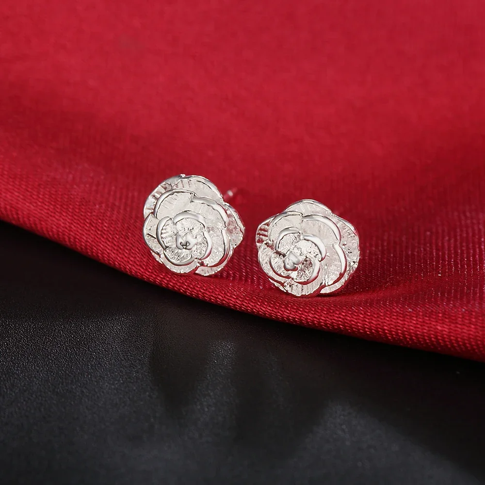 Hot Beautiful Rose Flower Bud Earring Stud For Women 925 Sterling Silver Jewelry Fashion Classic Party Wedding Holiday Gifts
Hot Beautiful Rose Flower Bud Earring Stud For Women 925 Sterling Silver Jewelry Fashion Classic Party Wedding Holiday Gifts