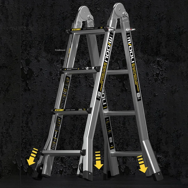 Folding Telescopic Step Ladders Multi-functional Household Ladder Staircase Aluminum Alloy Engineering Herringbone Ladder A
Folding Telescopic Step Ladders Multi-functional Household Ladder Staircase Aluminum Alloy Engineering Herringbone Ladder A
