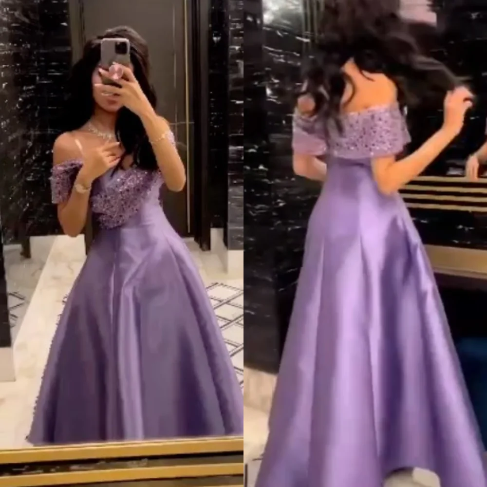 Elegant High Quality Off-the-shoulder A-line Anke Length Evening Dresses Paillette / Sequins Satin robe de soirée femmes فستان س
Elegant High Quality Off-the-shoulder A-line Anke Length Evening Dresses Paillette / Sequins Satin robe de soirée femmes فستان س