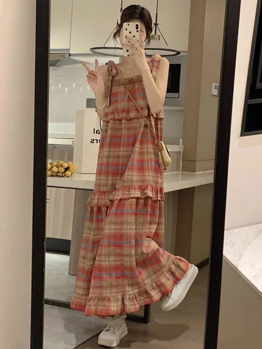 Милая летняя клетчатая одежда, женская свободная удобная домашняя одежда, ночная рубашка с клетчатым принтом, круглая, длиной до колена
Милая летняя клетчатая одежда, женская свободная удобная домашняя одежда, ночная рубашка с клетчатым принтом, круглая, длиной до колена