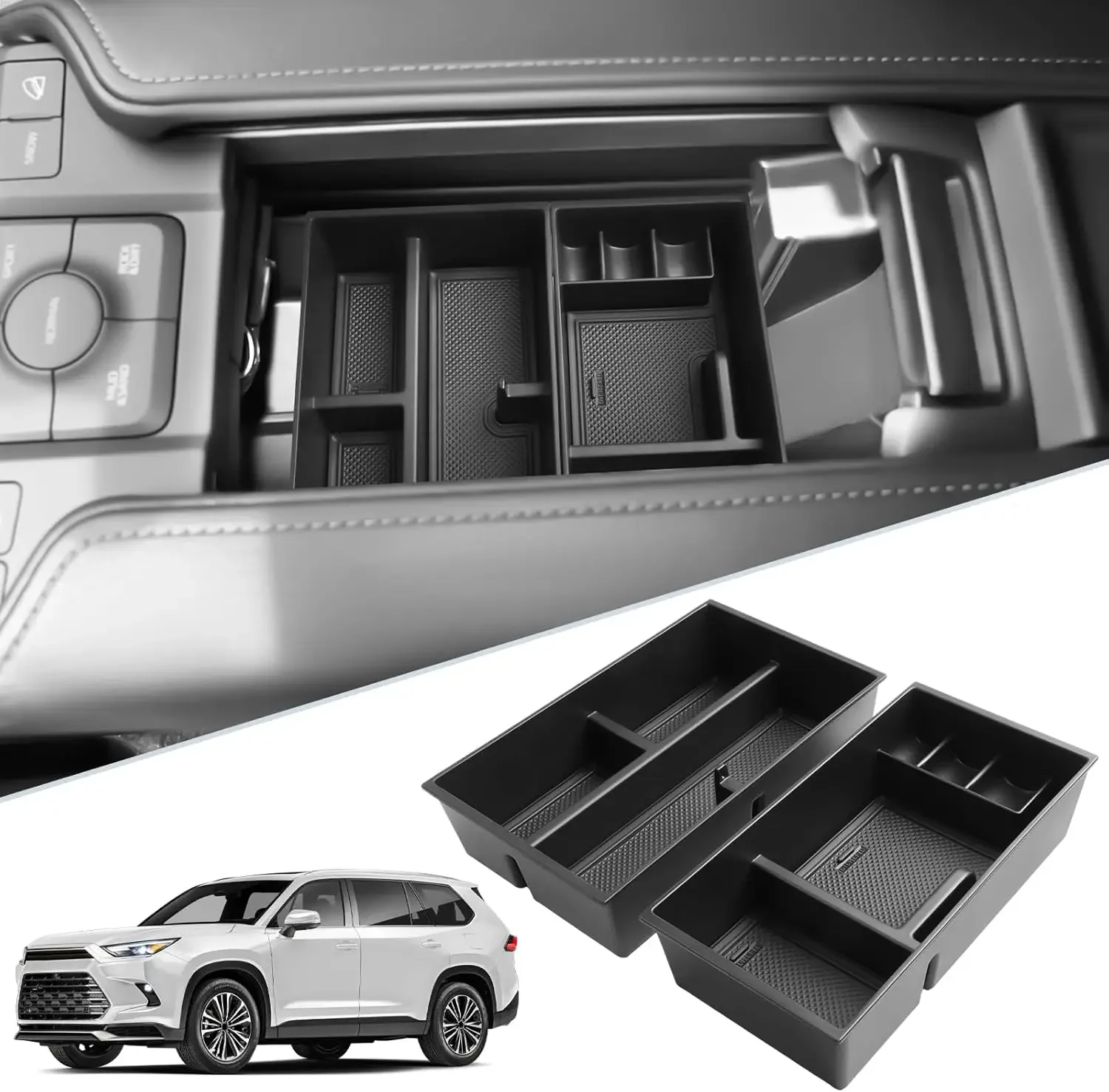 For 2024 Toyota Grand Highlander Center Console Organizer Accessories Armrest Storage Box Tray with Anti-Slip Mat
For 2024 Toyota Grand Highlander Center Console Organizer Accessories Armrest Storage Box Tray with Anti-Slip Mat