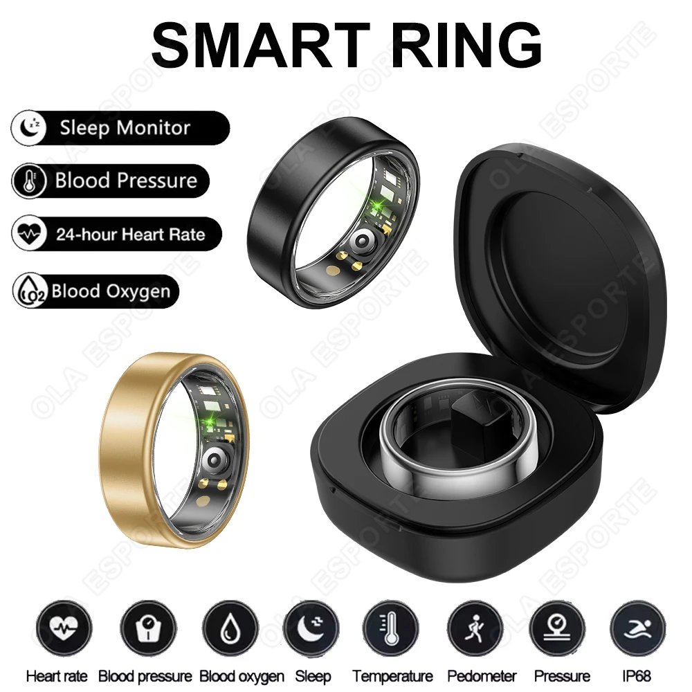 New Smart Ring Men Women Heart Rate and Blood Oxygen Monitor Smartring IP68 Waterproof Multi-sport Mode Rings Man Pedometer Gift
New Smart Ring Men Women Heart Rate and Blood Oxygen Monitor Smartring IP68 Waterproof Multi-sport Mode Rings Man Pedometer Gift