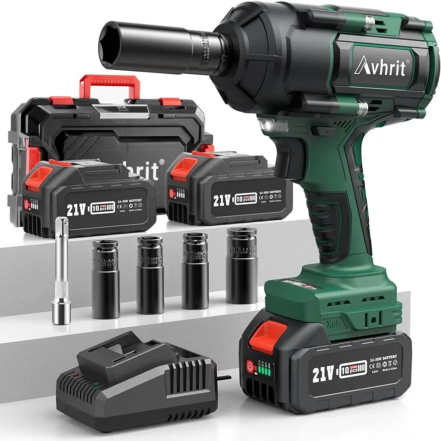 1000Nm(738Ft-lbs) Cordless Impact Wrench 1/2 Inch w/ 2x 5000mAh Battery, Brushless 1/2 Impact Gun High Torque, Electric Impact
1000Nm(738Ft-lbs) Cordless Impact Wrench 1/2 Inch w/ 2x 5000mAh Battery, Brushless 1/2 Impact Gun High Torque, Electric Impact