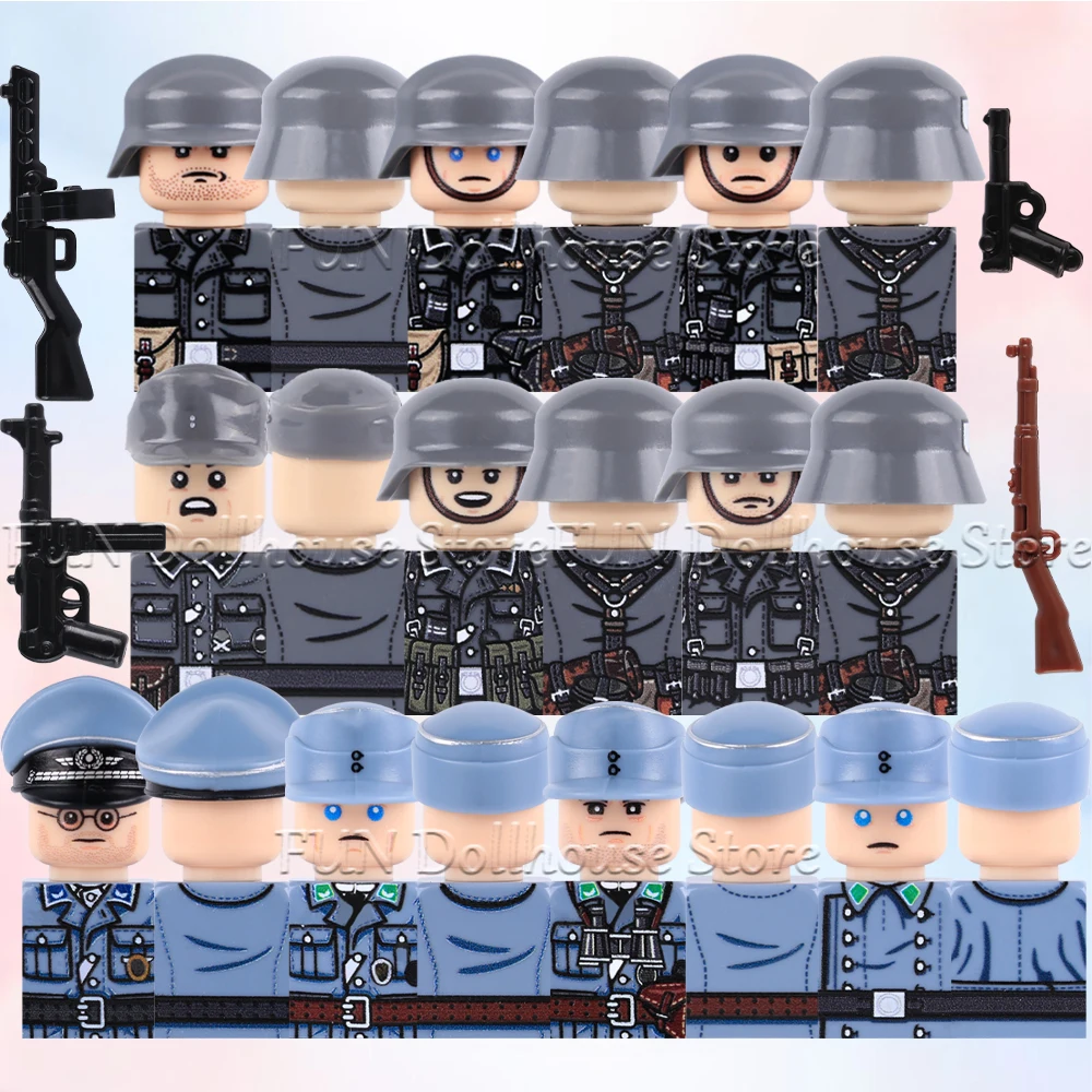 MOC WW2 Military German Air Force Field Soldier Figures Buiding Block Army Officer Uniform Arms Accessories UV Printed Brick Toy
MOC WW2 Military German Air Force Field Soldier Figures Buiding Block Army Officer Uniform Arms Accessories UV Printed Brick Toy