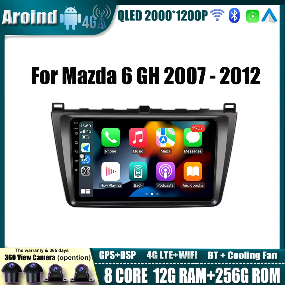Carplay Android Auto For Mazda 6 GH 2007 2008 2009-2012 Multimedia Video Player Intelligent Touch Screen Navigation GPS Tools 4G
Carplay Android Auto For Mazda 6 GH 2007 2008 2009-2012 Multimedia Video Player Intelligent Touch Screen Navigation GPS Tools 4G