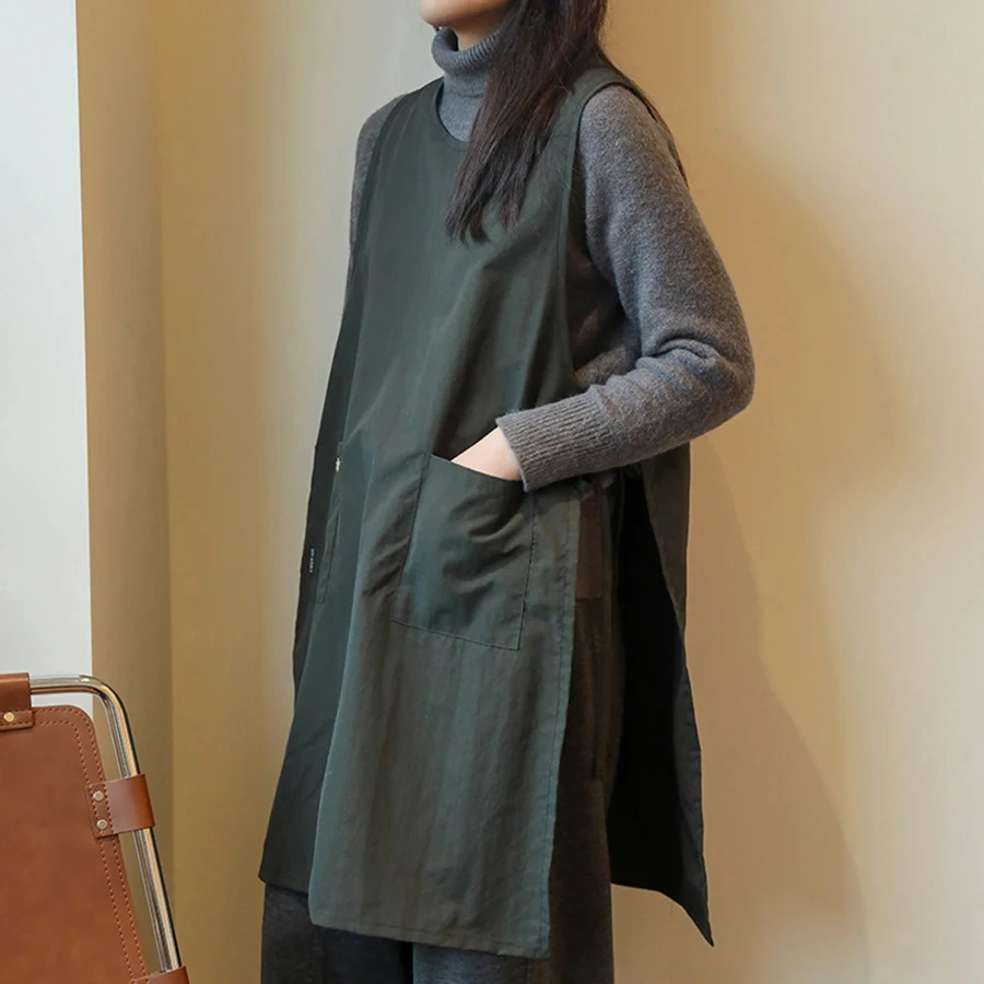 Водонепроницаемый антигрязный длинный жилет, фартук с карманами для женщин, кулинария, работа, живопись, маникюрный салон, салон красоты, сарафан
Водонепроницаемый антигрязный длинный жилет, фартук с карманами для женщин, кулинария, работа, живопись, маникюрный салон, салон красоты, сарафан