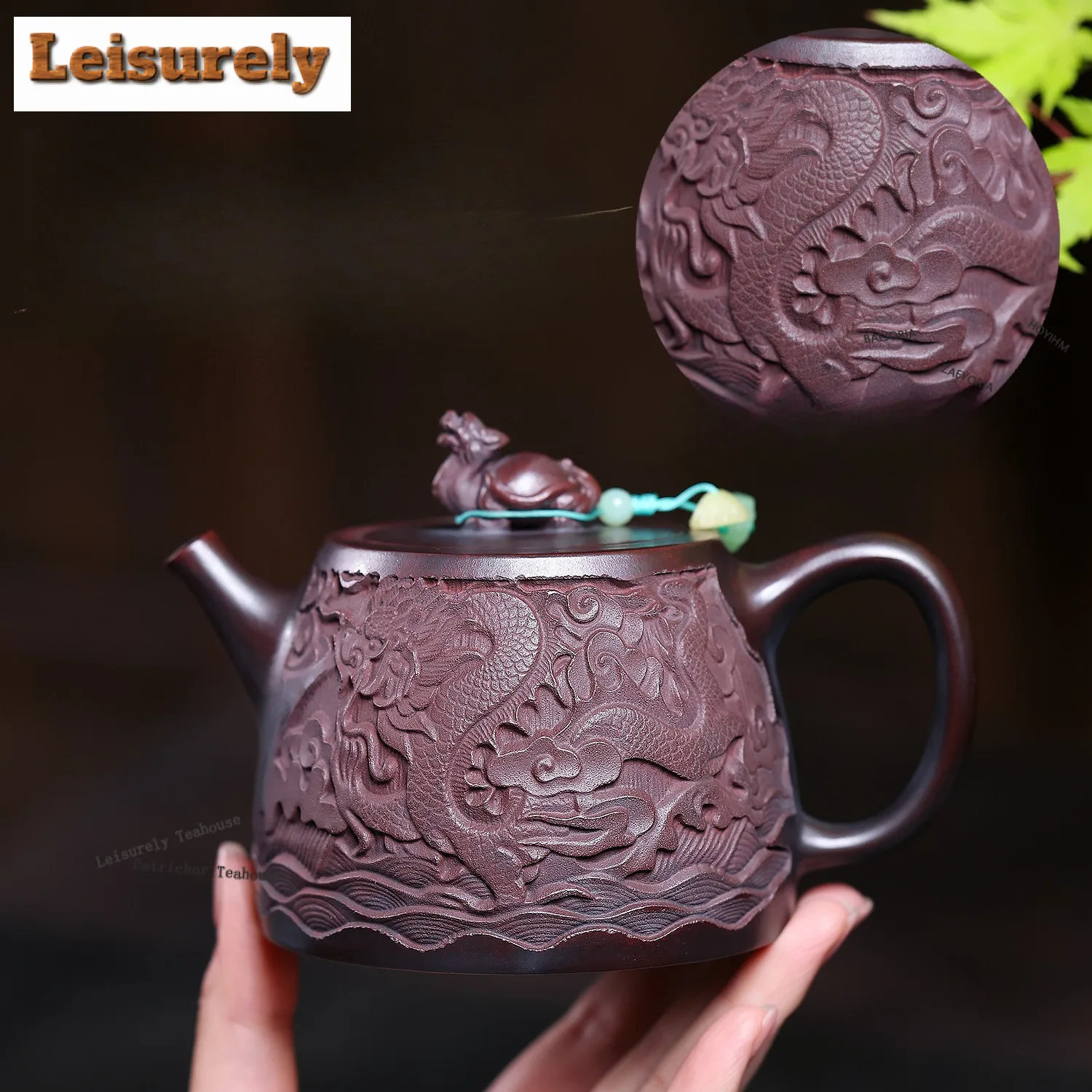 340ml Antique Yixing Purple Clay Teapots Handmade Embossed Dragon Pattern Pot Raw Ore Ancient Bronze Mud Kettle Zisha Teaset Cha
340ml Antique Yixing Purple Clay Teapots Handmade Embossed Dragon Pattern Pot Raw Ore Ancient Bronze Mud Kettle Zisha Teaset Cha