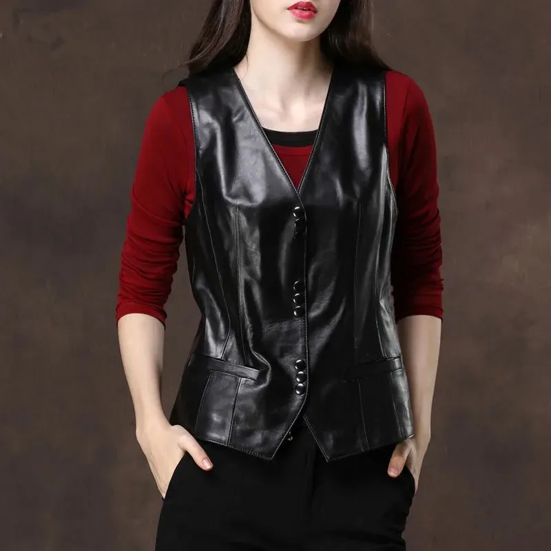Vest Women's Spring Autumn New Short Sleeveless Imitation Sheep Leather Vest Leather Vest Jacket Top
Vest Women's Spring Autumn New Short Sleeveless Imitation Sheep Leather Vest Leather Vest Jacket Top