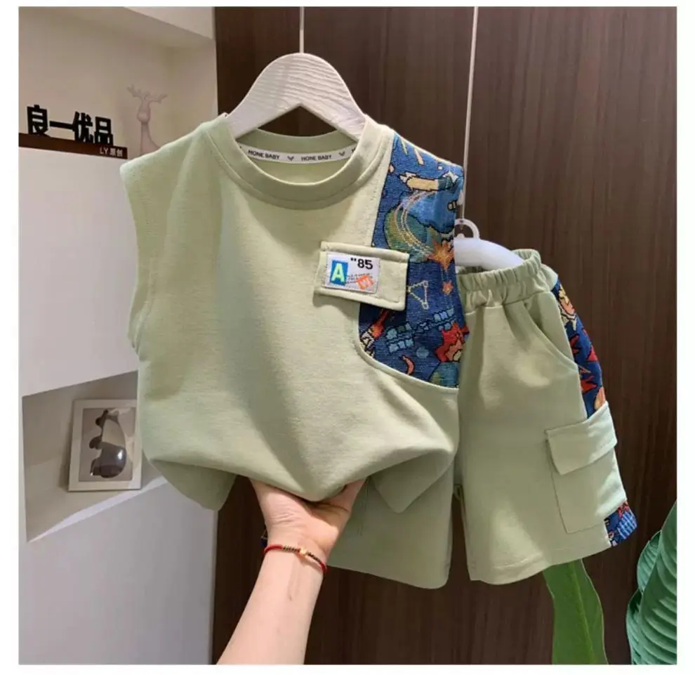 Summer Kids Clothes Set for Boys - Cute Patchwork Tops + Grid Shorts Casual 2-Piece Children's Outfit
Summer Kids Clothes Set for Boys - Cute Patchwork Tops + Grid Shorts Casual 2-Piece Children's Outfit