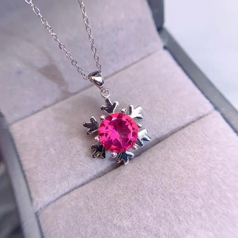 Cute 925 Silver Snowflake Pendant for Girl 10mm 4ct Natural Topaz Necklace Pendant 18K Gold Plating Pink Topaz Jewelry
Cute 925 Silver Snowflake Pendant for Girl 10mm 4ct Natural Topaz Necklace Pendant 18K Gold Plating Pink Topaz Jewelry