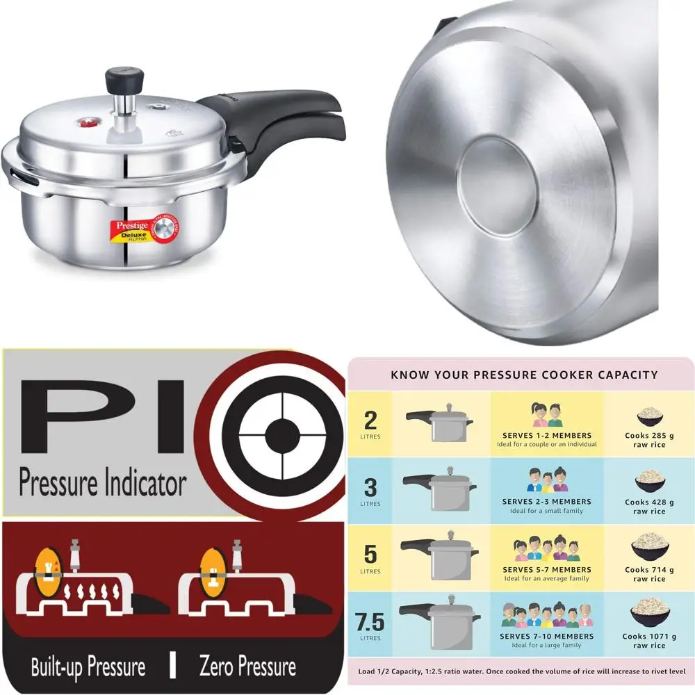 Stainless Steel 2-Liter Pressure Cooker, Heavy-Duty, 2.11 Quarts, High-End Kitchen Essential
Stainless Steel 2-Liter Pressure Cooker, Heavy-Duty, 2.11 Quarts, High-End Kitchen Essential