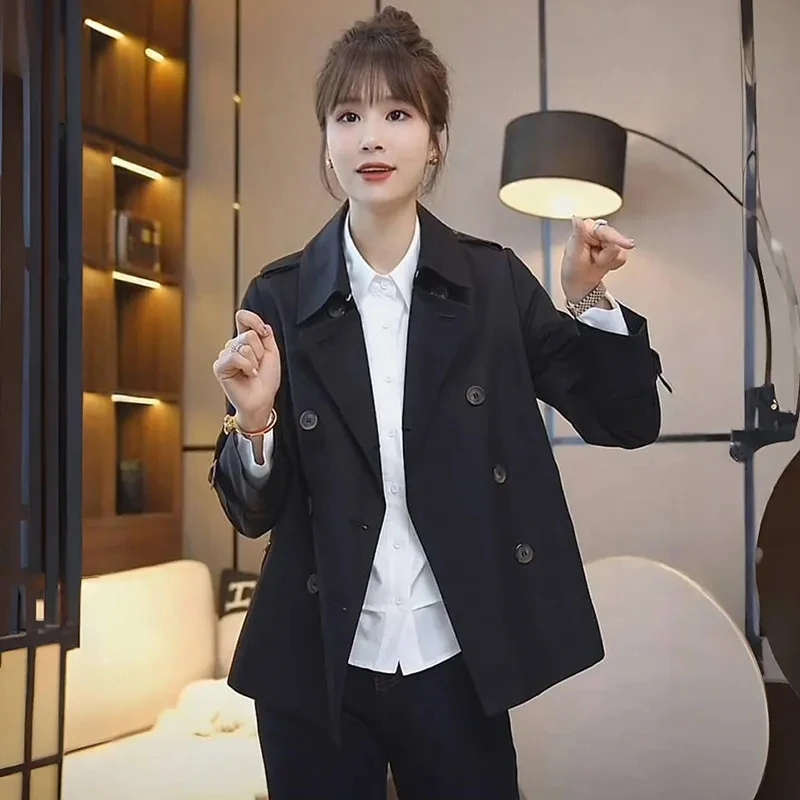 High End Long Sleeved Jacket For Women 2025 Spring Autumn Korean Loose Short Windbreaker Coat Ladies Khaki Black Outwear
High End Long Sleeved Jacket For Women 2025 Spring Autumn Korean Loose Short Windbreaker Coat Ladies Khaki Black Outwear