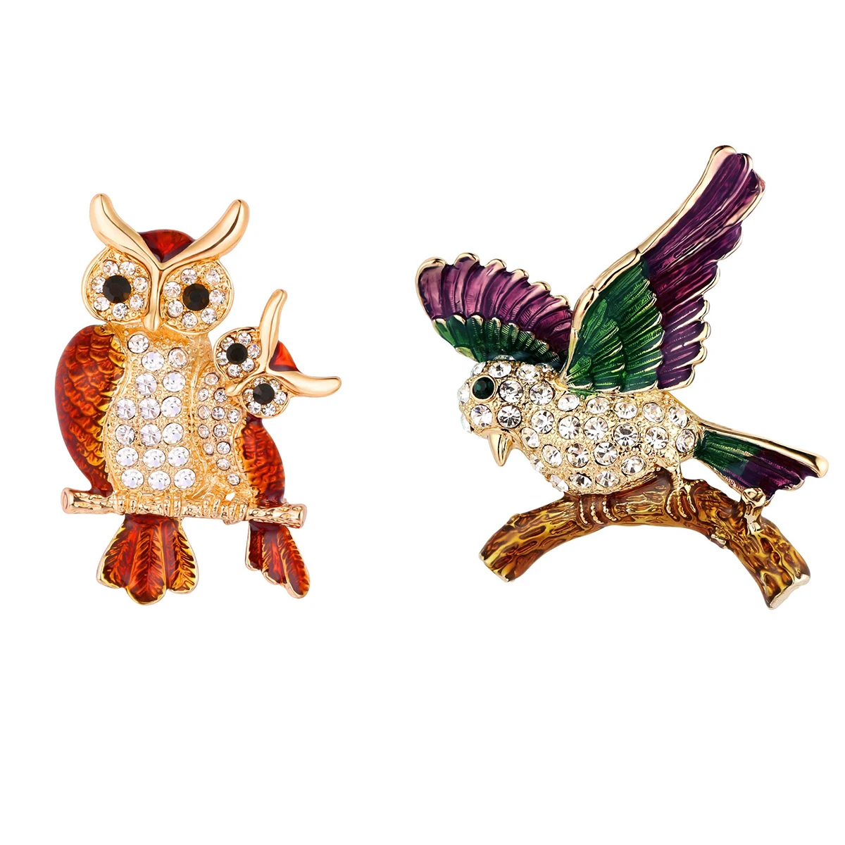 ChainsPro Owl Bird Brooches For Women Crystal Rhinestone Pin Brooch Gold/Silver Color Enamel Pin Men Jewelry B100 QC25
ChainsPro Owl Bird Brooches For Women Crystal Rhinestone Pin Brooch Gold/Silver Color Enamel Pin Men Jewelry B100 QC25