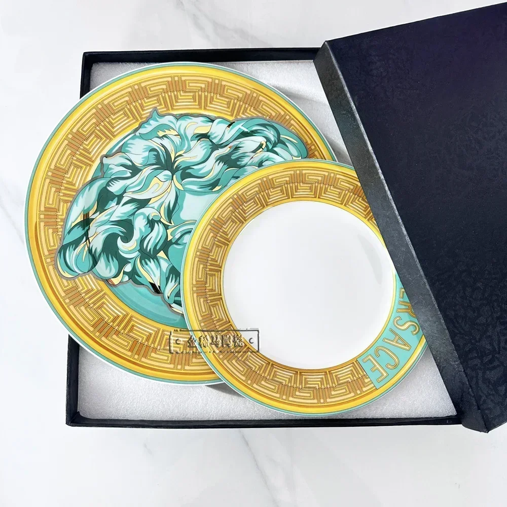 European 8-Inch Luxury Bone China Tableware Large Head Plate Porcelain Cake Plate Pastry Fruit Tray Ceramic Tableware Steak Plat
European 8-Inch Luxury Bone China Tableware Large Head Plate Porcelain Cake Plate Pastry Fruit Tray Ceramic Tableware Steak Plat