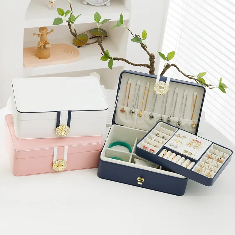 Fashion Portable Double Layer Jewelry Box Large Capacity PU Leather Earrings Necklace Bracelet Rings Watch Display Storage Boxes
Fashion Portable Double Layer Jewelry Box Large Capacity PU Leather Earrings Necklace Bracelet Rings Watch Display Storage Boxes