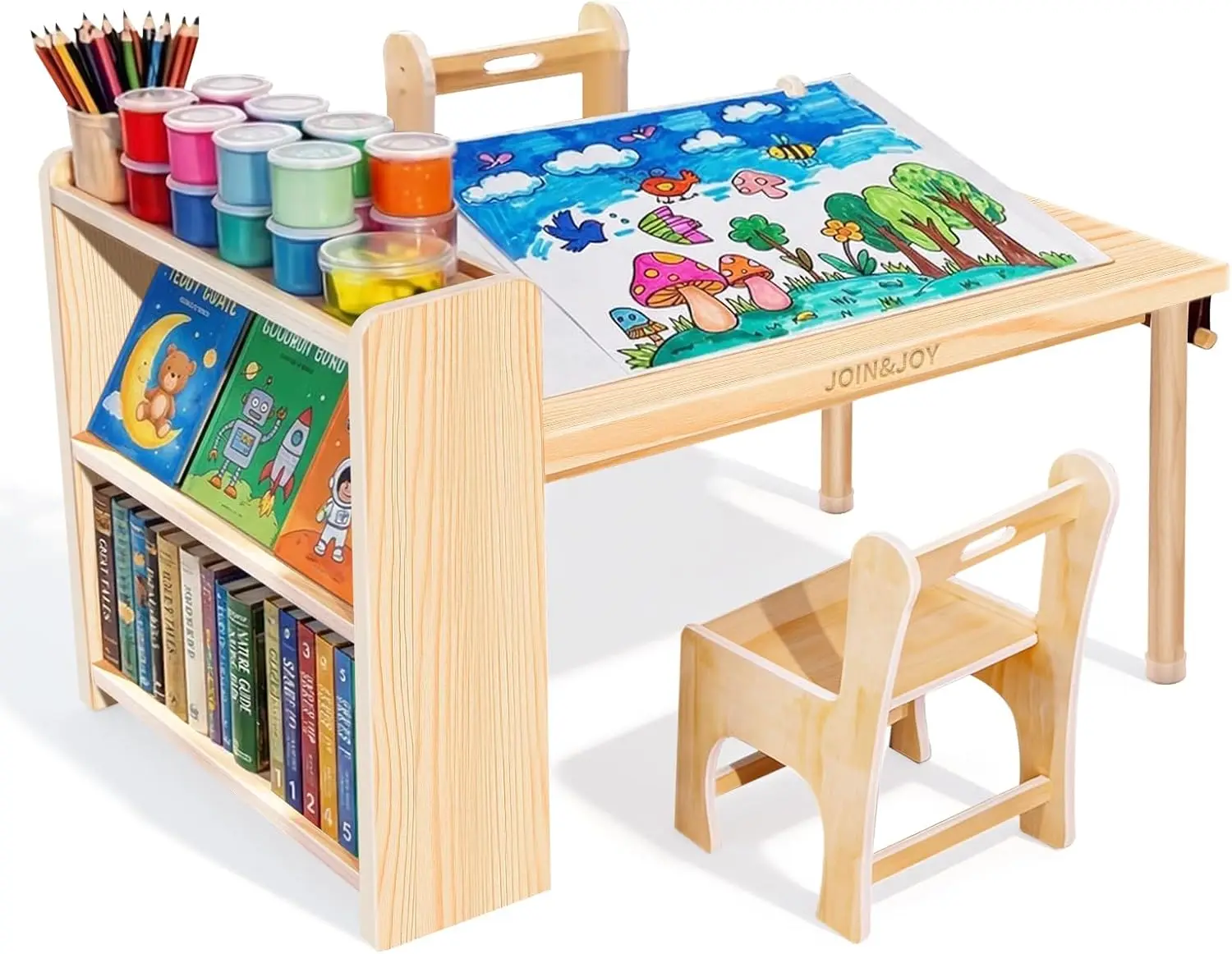 Children's Art Table and 2 Chair Set, Multifunctional Craft Table with Storage Shelves, Toddler Activity for Creativity, Drawing, Learning & Playtime
Children's Art Table and 2 Chair Set, Multifunctional Craft Table with Storage Shelves, Toddler Activity for Creativity, Drawing, Learning & Playtime