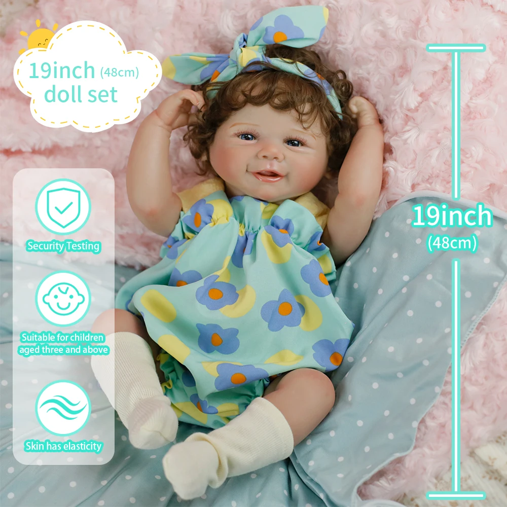 19inch Vivian Baby Reborn Doll Handmade Painted Lifelike Newborn Soft Toy Fashion Doll with Rooted Hair for Girl Christmas Gifts
19inch Vivian Baby Reborn Doll Handmade Painted Lifelike Newborn Soft Toy Fashion Doll with Rooted Hair for Girl Christmas Gifts